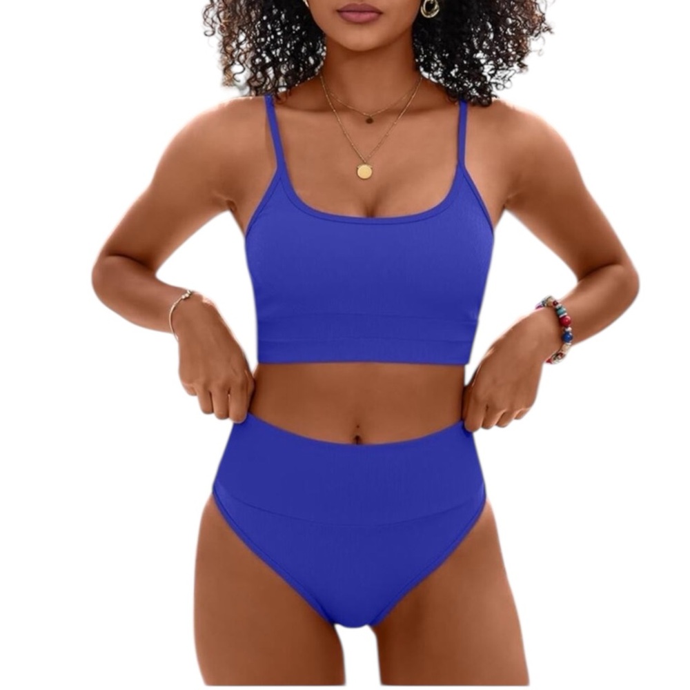 Anrabess- Blue Spoty Two Piece Swimsuit- XL